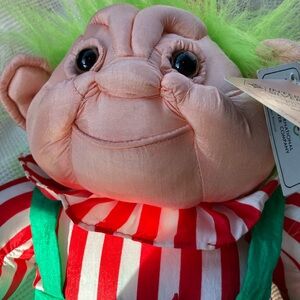 Troll Doll Christmas  ADOPT A NORFIN Vintage 10” Nylon International Silver Co